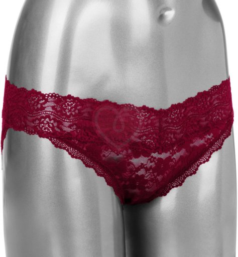 Вибратор для клитора с бордовыми трусиками и пультом Lace Panty Set L/XL фото 7