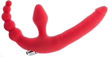 Страпон безремневой ToyFa Black&Red красный