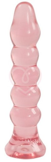 Анальная ёлочка Crystal Jellies Anal Plug Bumps розовая фото 1