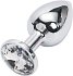Подарочная малая анальная пробка Jewelry Butt Plug Silver Diamond серебряная с алмазом фото 1