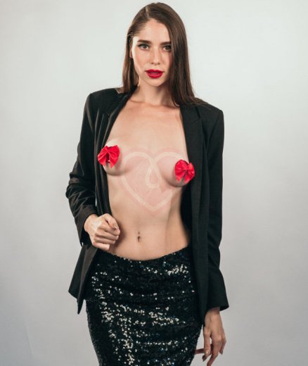 Пэстисы Burlesque Blaze круги с бантиками красные фото 4
