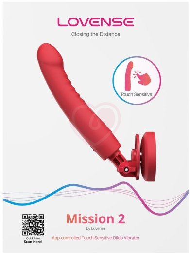 Вибратор на присоске реагирующий на движение Lovense Mission 2 красный фото 3