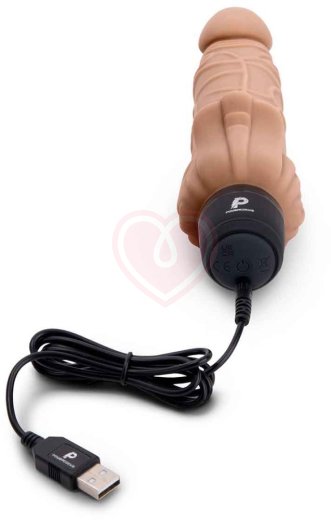 Реалистичный вибратор с клиторальным стимулятором PowerCocks мокка фото 4