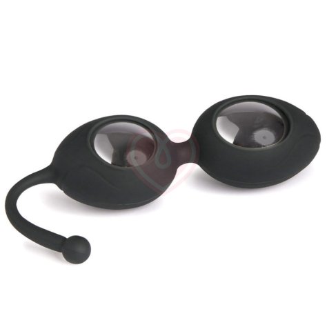 Вагинальные шарики '50 оттенков серого' Delicious Pleasure Silicone Ben Wa Balls чёрные фото 1