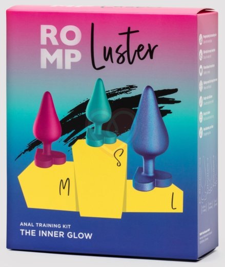 Набор анальных пробок Romp Luster с основанием сердечком фото 2