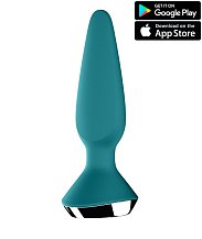 Анальная вибропробка Satisfyer Plug Ilicious 1 с приложением зелёная