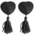 Пэстисы-сердечки с кисточками Ouch! Nipple Tassels чёрные фото 1