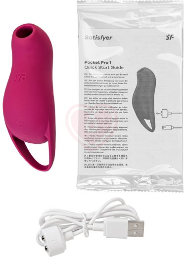 Вакуумый вибростимулятор клитора Satisfyer Pocket Pro 1 бордовый фото 4