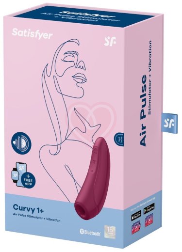 Вакуумный стимулятор с приложением Satisfyer Curvy 1+ бордовый фото 5