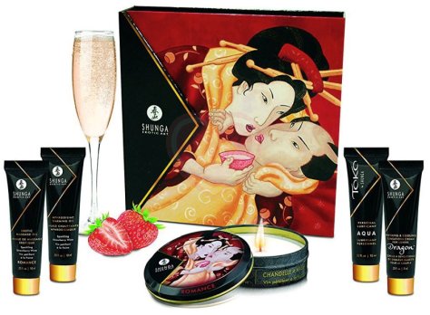 Подарочный набор косметики Shunga Geisha's Secret Клубника и шампанское фото 3