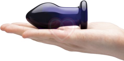 Стеклянная анальная вибропробка с пультом Glas Remote Plug синяя фото 3