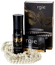 Силиконовое масло и жемчужное ожерелье для массажа Orgie Pearls Lust Massage