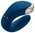 Вибратор для пар Satisfyer Double Love с пультом управления и приложением синий фото 2
