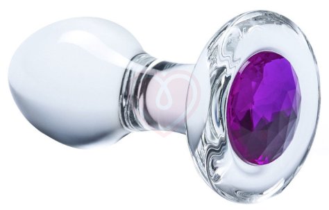 Стеклянная анальная пробка Glas Bling Bling со стразом фото 1