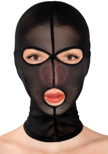Сетчатая маска Fetish Tentation с отверстиями для глаз и рта чёрная фото 1