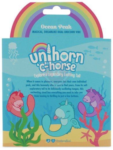 Двусторонний вибратор Unihorn C Horse Ocean Peak со стимуляцией язычком голубой фото 3