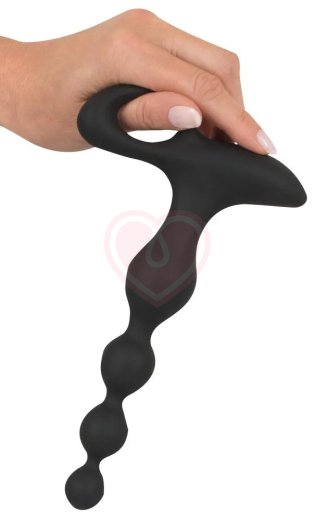 Анальные бусы с вибрацией Black Velvets фото 3