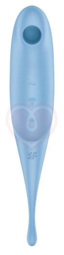 Двухсторонний вакуумный вибростимулятор Satisfyer Twirling Pro голубой фото 2