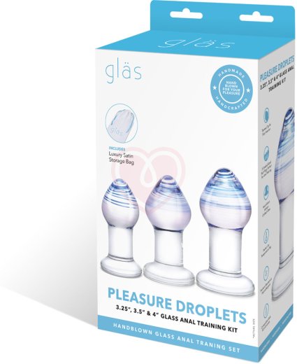 Набор стеклянных анальных пробок Glas Pleasure Droplets фото 6