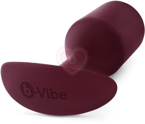 Утяжелённая анальная пробка для ношения b-Vibe Snug Plug 5 большая бордовая фото 4
