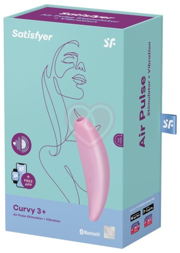 Вакуумный стимулятор с управлением от приложения Satisfyer Curvy 3+ розовый фото 6