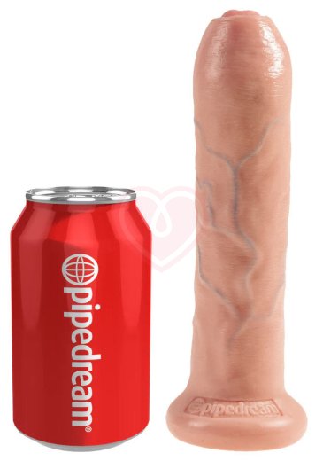 Фаллоимитатор King Cock Uncut с подвижной крайней плотью 18 см телесный фото 3