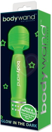 Мини-массажер с кристаллами BodyWand светящийся в темноте зеленый фото 2