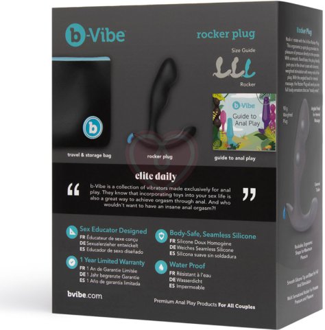 Утяжелённый стимулятор простаты b-Vibe Pocker Plug черный фото 9