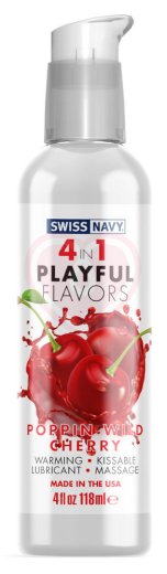 Согревающий лубрикант 4 в 1 Swiss Navy Playful Flavors Вишня 118 мл фото 1
