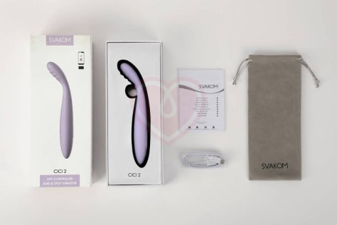 Вибратор с гибкой головкой Svakom Cici 2 с функцией нагрева и стимуляцией зоны G лиловый фото 3