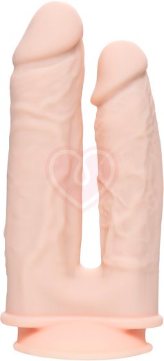 Вибратор для двойного проникновения на присоске RealStick Silicone Jason M телесный фото 1
