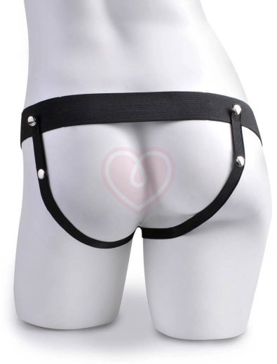 Полый реалистичный фаллопротез с вибрацией Hollow Rechargeable Strap-on with Balls 20 см мулат фото 5