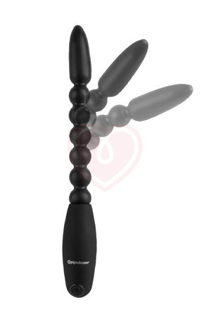 Гибкая анальная цепочка с вибрацией Pipedream Flexa-Pleaser Power Beads чёрная фото 3