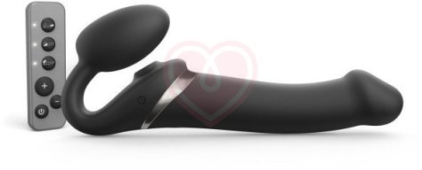 Безремневой страпон с вибрацией и пультом ДУ Strap-On-Me Multi Orgasm L чёрный фото 1