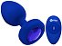 Вибропробка b-Vibe Vibrating Jewel Plug L/XL с кристаллом и пультом синяя фото 1