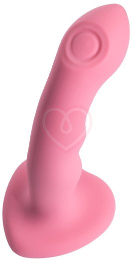 Вибратор с пульсирующей головкой Strap-On-Me Tapping Dildo Wave M розовый фото 9