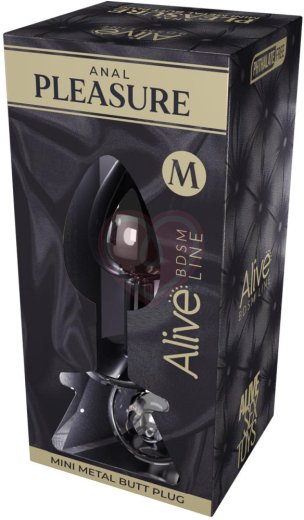 Анальная пробка Alive Mini Metal Butt Plug M с прозрачным кристаллом фото 2