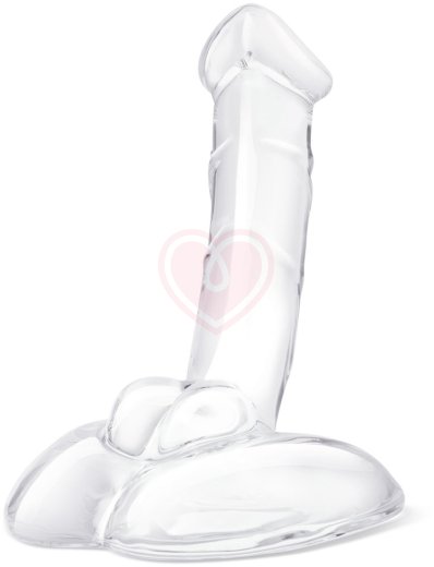 Стеклянный фаллоимитатор на подставке Rideable Standing Glass Cock With Stability Base фото 1