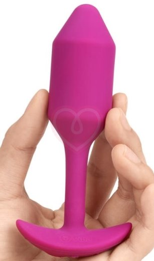 Утяжелённая анальная вибропробка b-Vibe Vibrating Snug Plug 2 малая розовая фото 3