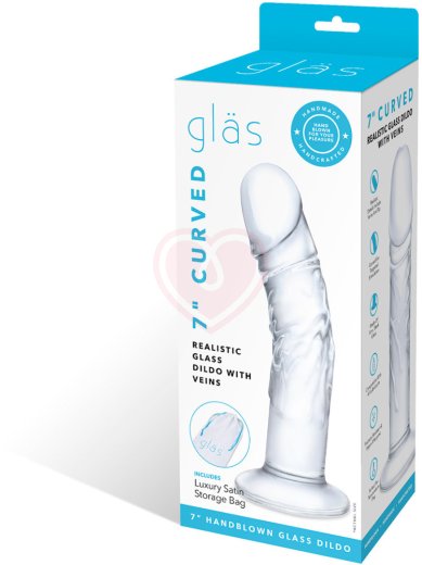 Реалистичный стеклянный фаллоимитатор Glas Curved Realistic прозрачный фото 6