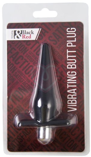 Анальная вибропробка Toyfa Vibrating Plug чёрная фото 3