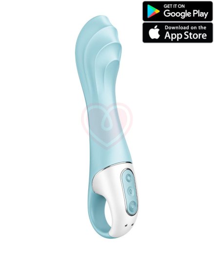 Расширяемый вибратор Satisfyer Air Pump Vibrator 5 с приложением голубой фото 1
