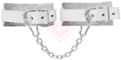Мини-оковы на ноги со скругленными углами Pecado BDSM белые фото 2