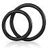 Набор из двух чёрных колец разного диаметра Silicone Cock Ring Set фото 2
