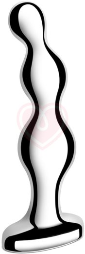 Металлический рельефный стимулятор b-Vibe Stainless Steel Anal Beads фото 1