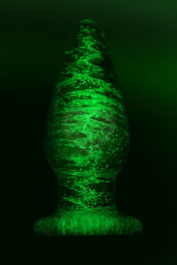 Стеклянная анальная пробка светящаяся в темноте Sexus Glass прозрачная фото 5