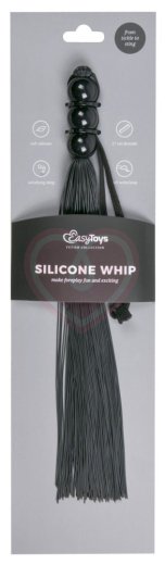 Силиконовая чёрная плеть Black Silicone Whip фото 3
