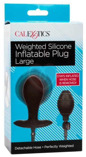 Утяжелённая расширяемая анальная пробка Weighted Silicone Inflatable Plug Large фото 6