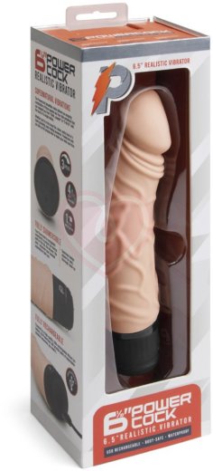 Реалистичный вибратор PowerCocks Girthy 16 см телесный фото 5