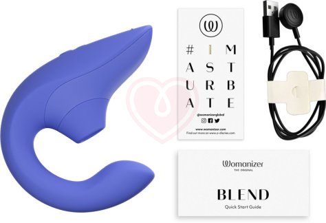 Вибратор для зоны G c бесконтактной стимуляцией клитора Womanizer Blend голубой фото 11